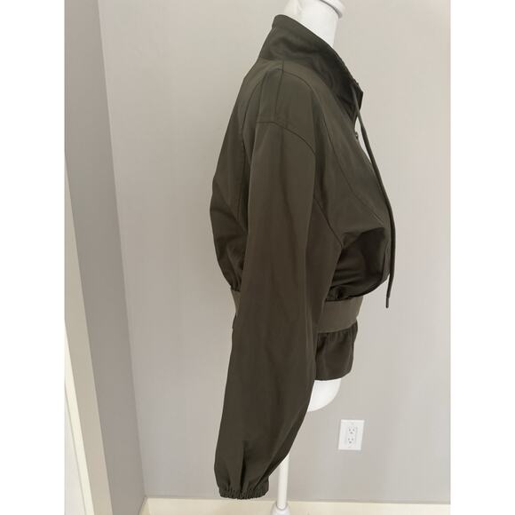 Frame Pintuck Bomber Women’s Small Army Green Zip Up - Picture 8 of 13